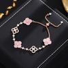New Four-leaf Clover Bracelet Sparkling Lucky Clover Pull-out Bracelet Niche Luxury Jewelry for Women