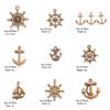Collezione di Gioielli Nautici in Lega Fai da Te: Ciondoli Pirata con Ancora e Timone Retro
