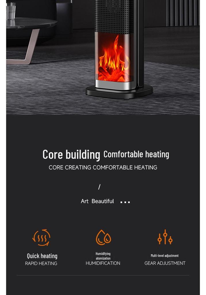 Smart Voice-Controlled PTC Heater & Humidifier with Simulated Flame