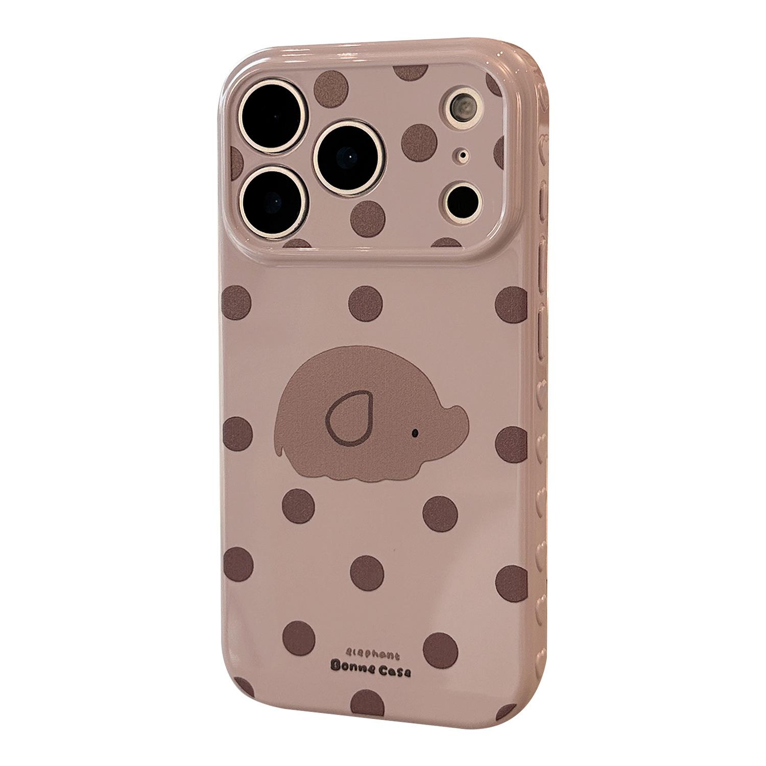 

Cute Cartoon Polka Dot Elephant Phone Case for iPhone 17 and iPhone 17 Pro Max iPhone 17 Pro Max