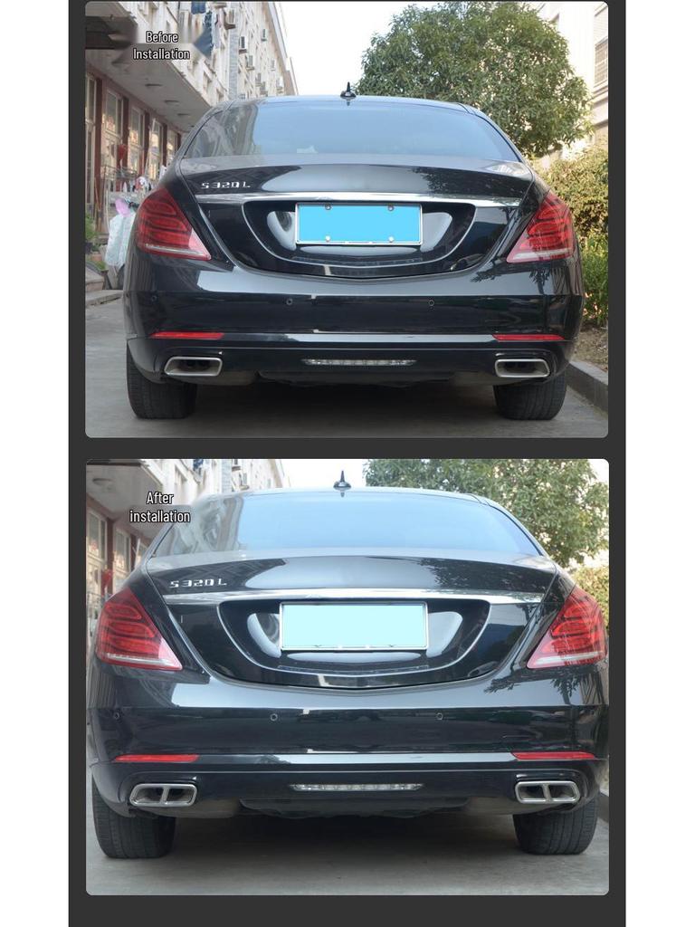 S-Class Mercedes-Benz 2010-2017 Stainless Steel Silver Quad Exhaust Pipe Cover