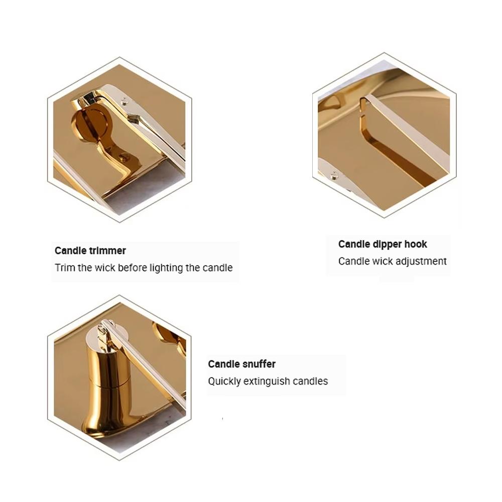 DIY Candle Care Kit 4-1 Set Luxury Ornament Modern Aromatherapy Supplies Stainless Steel Candle Wick Snuffer Candle Accessories