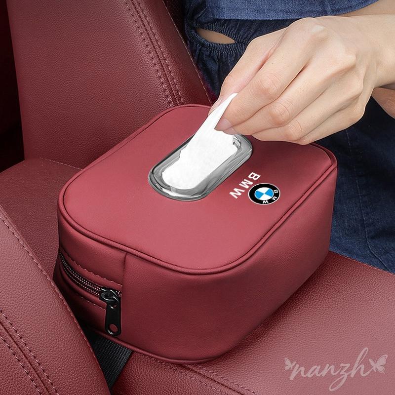Nappa Leather Car Tissue Box Center Console Armrest Napkin Box For BMW F20 G20 G30 X3 X4 X5 G05 X6 X7 G11 F15 F16 G01 Keychain AZ7