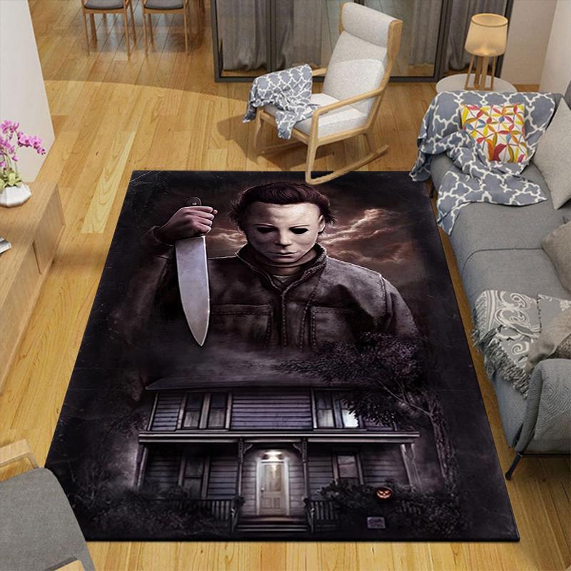 1Pc Halloween Horror Icon Rug, Office Carpet Indoor Outdoor Doormat, Non-Slip, Comfortable, Living, Christmas Halloween, Xmas Gift L1447