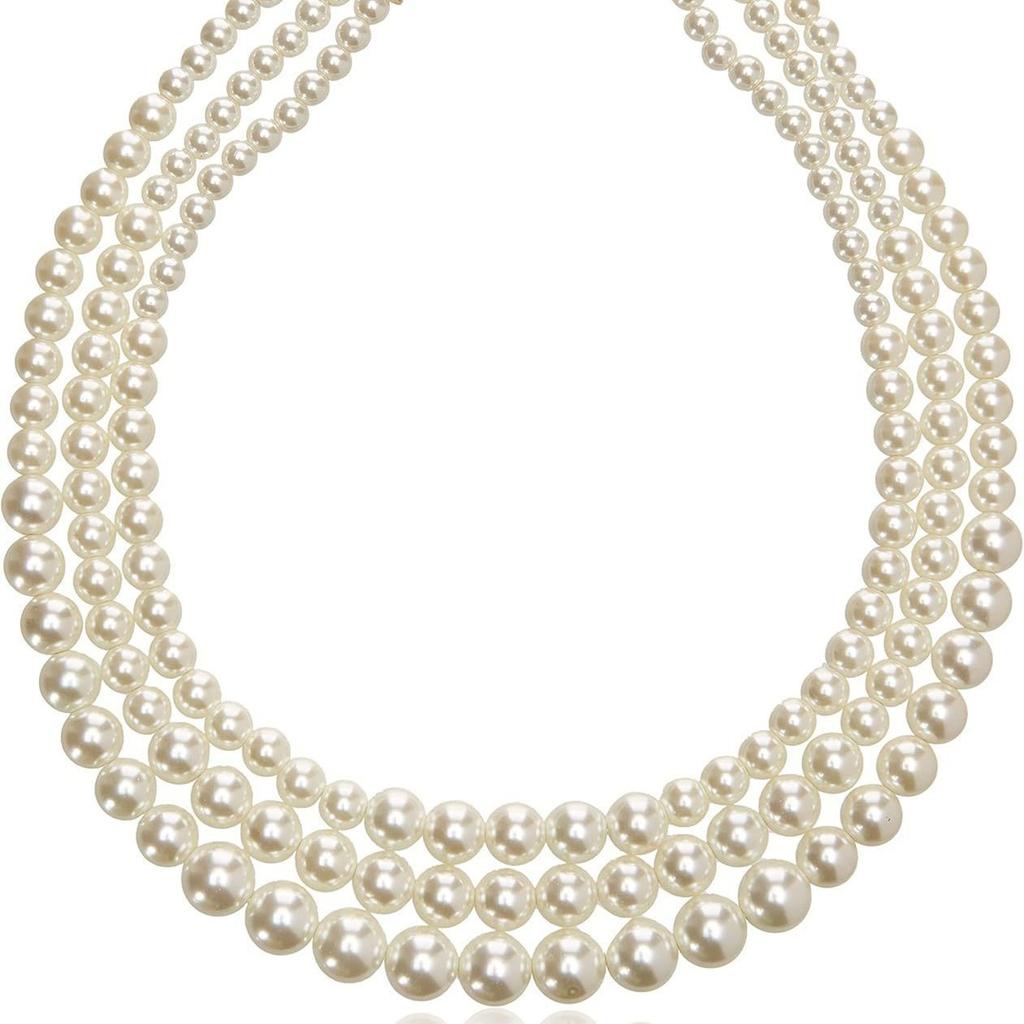 Hot-selling Temperament Women's Light Luxury Three-layer Pearl Necklace Imitation Pearl Layered Neck Chain