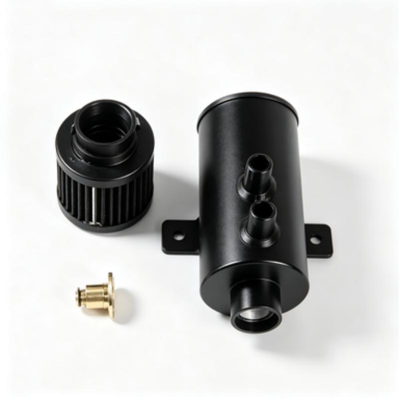 Oil Catch Can 0.75L Black AN10 Connector with Air Filter
