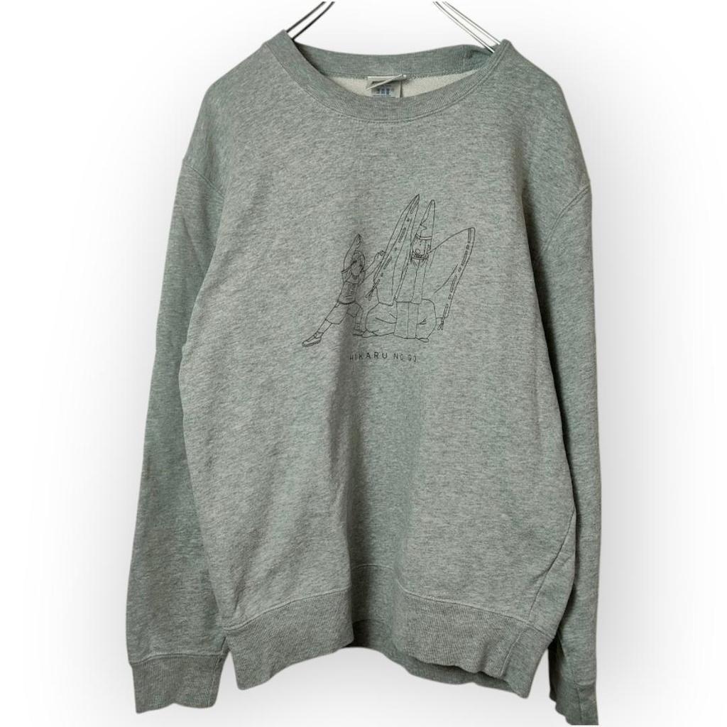 [USED] Rare Hikaru no Go Hikaru & Sai Crew Neck Sweatshirt M Gray
