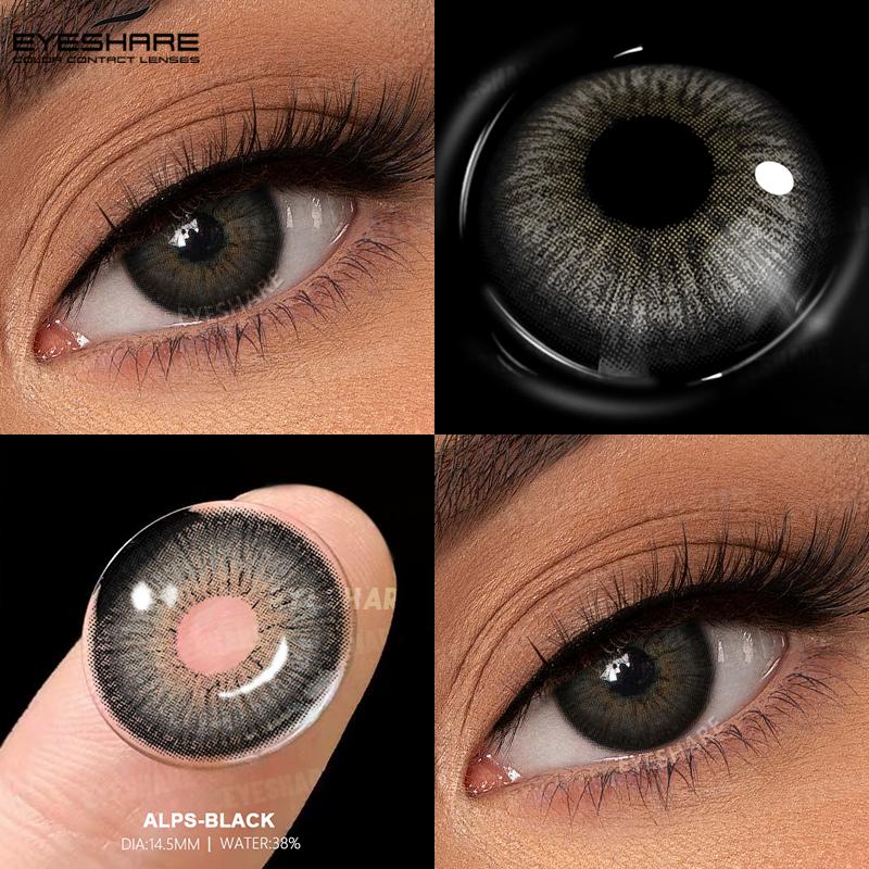 EYESHARE Blue Colored Contact Lenses Natural Brown Eye Makeup Contacts Grey Color Lens Korean Softlens Yearly Cosmetics for Women