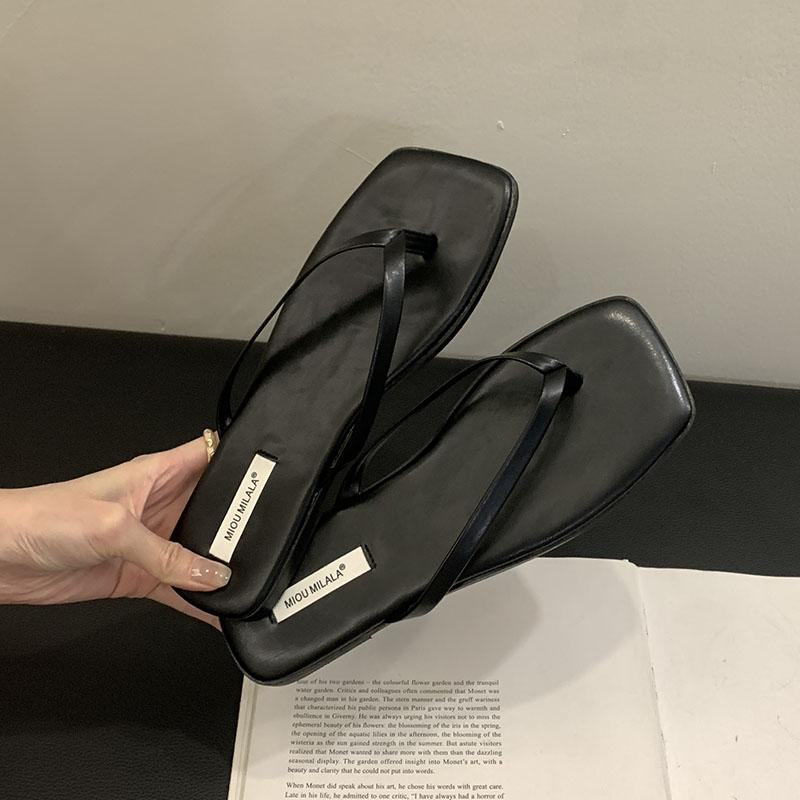 Fashion Female Summer Beach Flats Slippers Slides Shoes For Women Flip flops Fashion Square Toe Ladies Flats Slippers Shoes