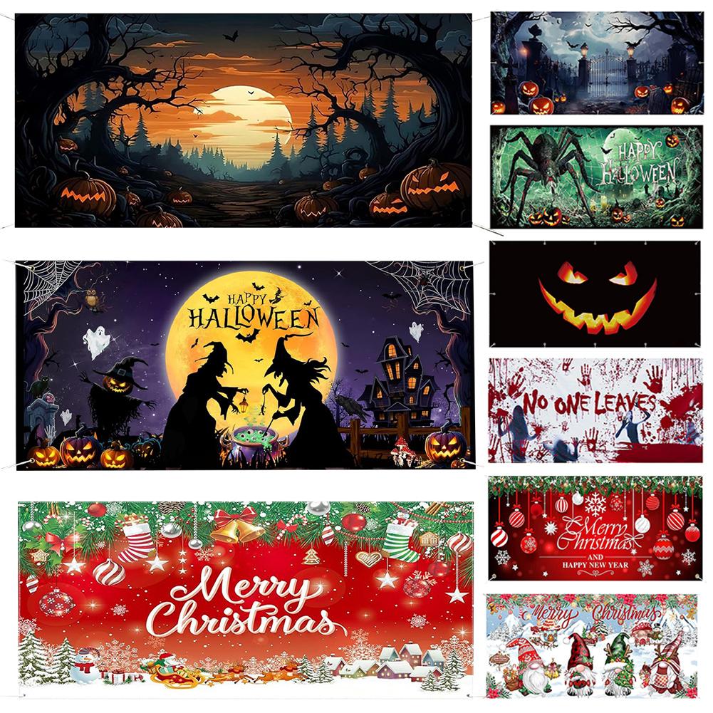 Large Hanging Backdrop Garage Door Cover Halloween Garage Door Decorations Cover Banner Halloween Garage Door Cover Decorations