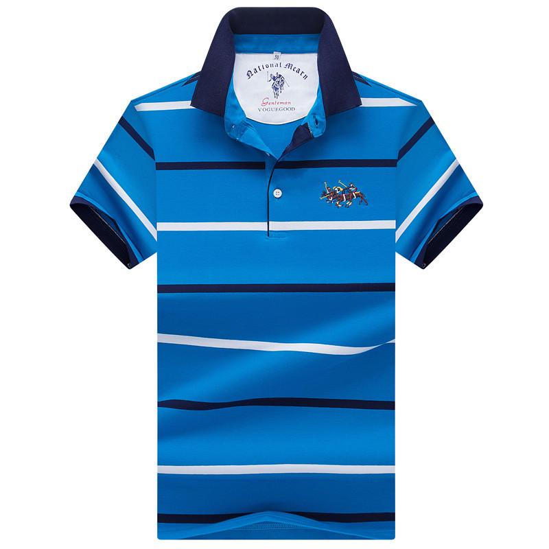 

Мужская полосатая хлопковая рубашка-поло Mingdi Mouse — короткий рукав, облегающий крой, на лето 4XL