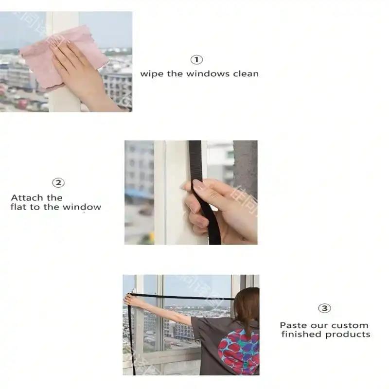 Self-Adhesive Mosquito Netting Window Screen No Drill Sand Window Curtain Self-Installation Invisible Household Insect-Proof Net Power Window 7