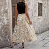 Women's Casual And Fashionable V-neck  Sleeveless Printing Mid Length Dress