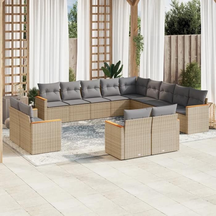 VidaXL Garden Lounge Set with Cushions 13 Pcs, Patio Sofas, Patio Furniture Set, Outdoor Furniture, 3226528