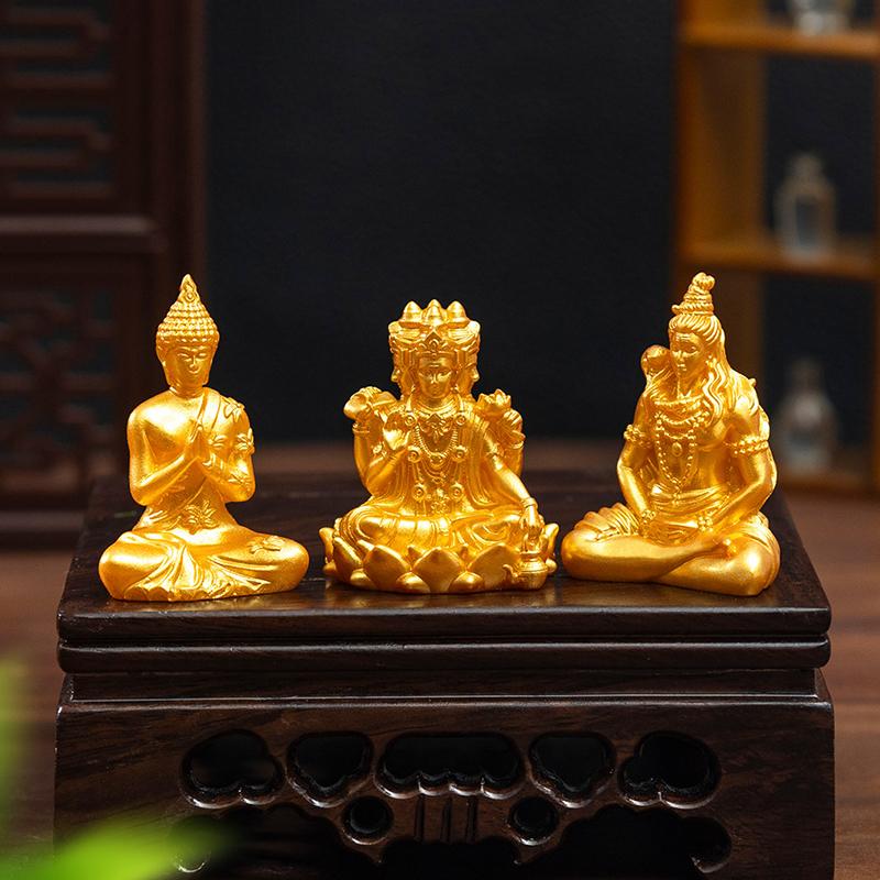 Tibetan Miniature Buddha Statues, In Various Shapes, Are Resin Handicrafts, Altar Ornaments, And Desktop Decorations