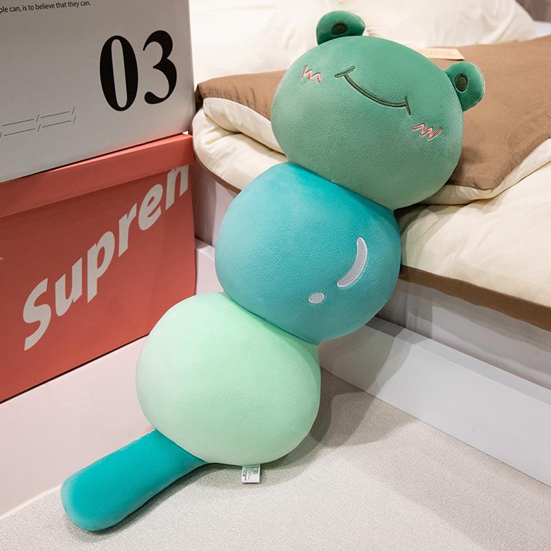Creative cute candied gourd plush toy girl sleeping animal expression leg throw pillow children's doll