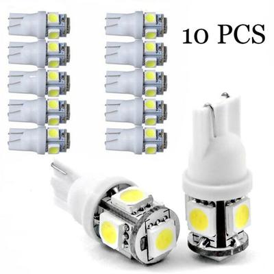 10 Pcs W5w T10 5050 5smd Car Led Light Bulbs Super Bright Width Lamp License Plate Lights Indicator