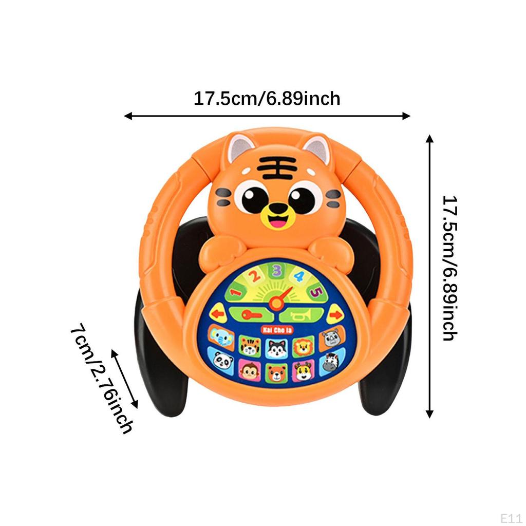 Kids Steering Wheel Toy Sensory Cute with Music Driving Controller Holder Stand for