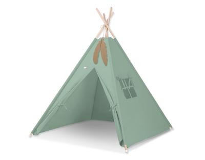 Tipi Tent for Children + Feather Pendants - Sage