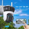 Icsee Wireless WiFi Surveillance Camera: HD, Full-Color Night Vision, Three-Screen, Remote Mobile Monitoring, Outdoor Use.