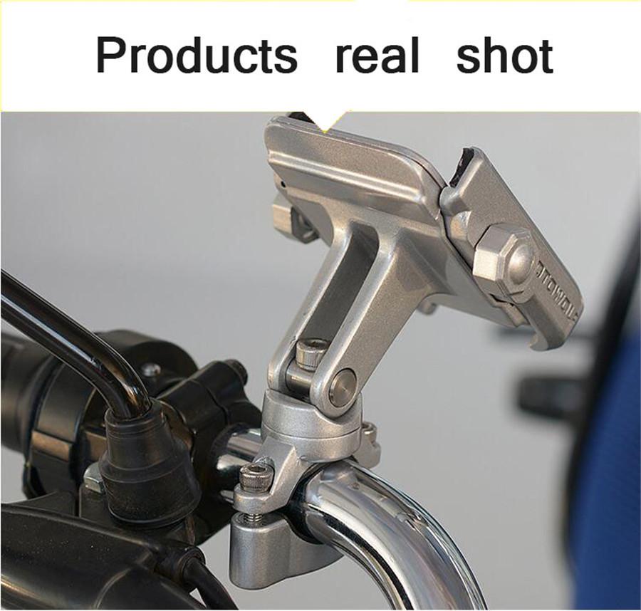 Aluminum Bike Motorcycle Phone Handlebar Mount Holder 360 Degree Rotating Universal Bicycle Phone Holder Clip for Cell Phone
