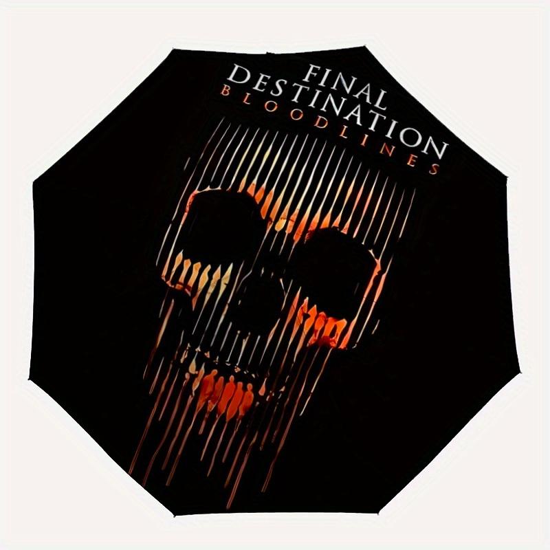 1pc Final Destination Bloodlines Automatic Open/close Umbrella, Heavy-Duty Iron Frame, Folding Portable Design, Travel, Everyday Use,Highquality Build