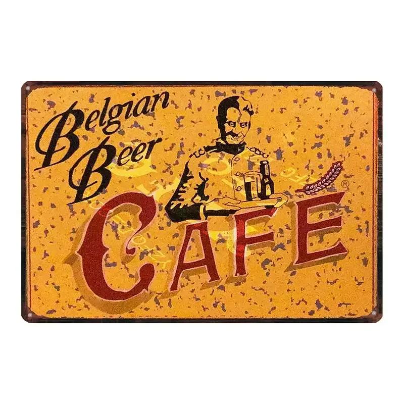 Vintage Belgian Beer Metal Tin Sign  ORVAL Chimay Retro Wall Decor for Kitchen Restaurant Home  Art Poster DUA