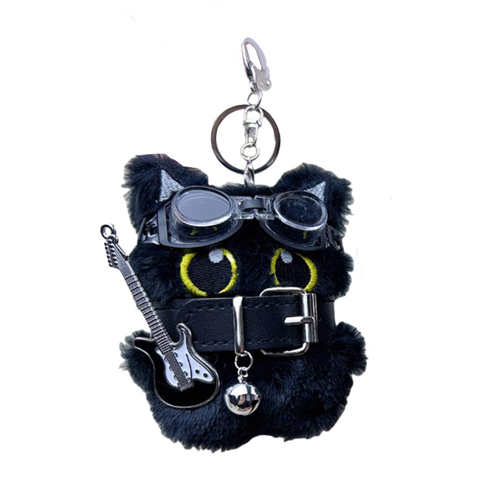 Small Pendant Cuddly Ins Black Cat Plush Dolls Cute Black Plush Keychain Bag Decor Doll Keychain Cat Keychains Bag Accessories