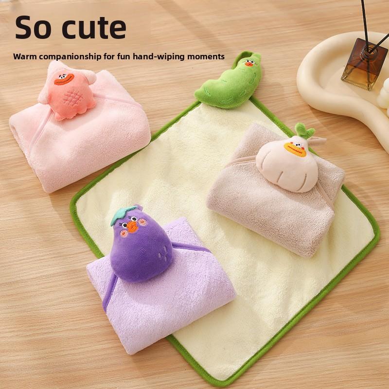 Whimsical and Playful Absorbent Kitchen and Bathroom Dual-Use Hanging Towel
