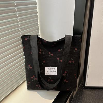 Borsa Tote Ciliegia di Alto Impatto Visivo, alla Moda e Trendy, Borsa a Spalla Singola di Grande Capacità, Borsa Casual
