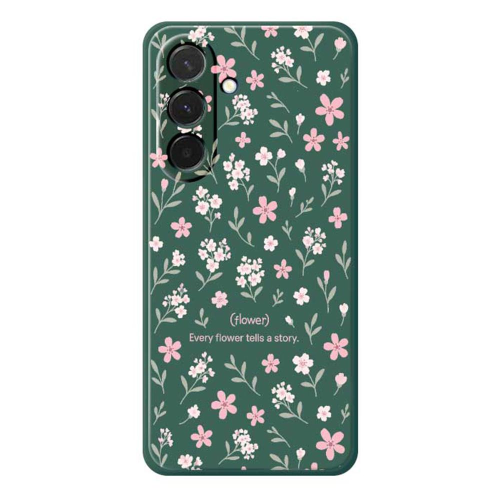 Etui na Samsung Galaxy A36 5G z nadrukiem małych kwiatów, prostokrawędziowa tylna pokrywa telefonu z TPU