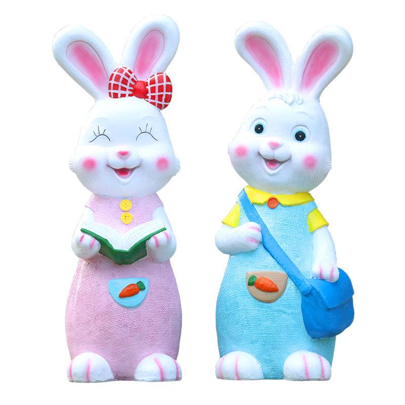 Outdoor Cartoon Rabbit Garden Decoration - Animal Flower Pot Sculpture for Kindergartens and Courtyards