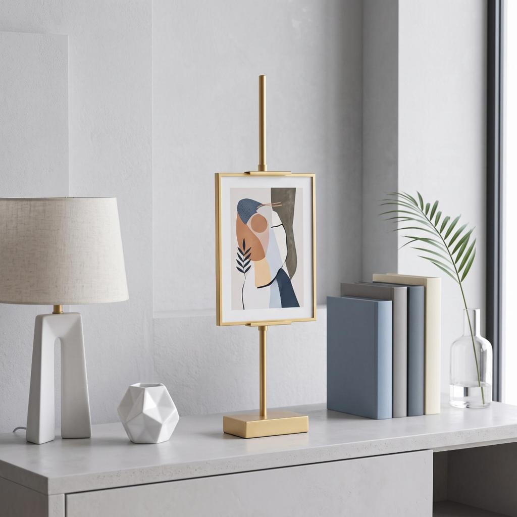Foto-Display mit rechteckiger Basis, moderner Tisch-Staffelei, stilvoll für den Schreibtisch
