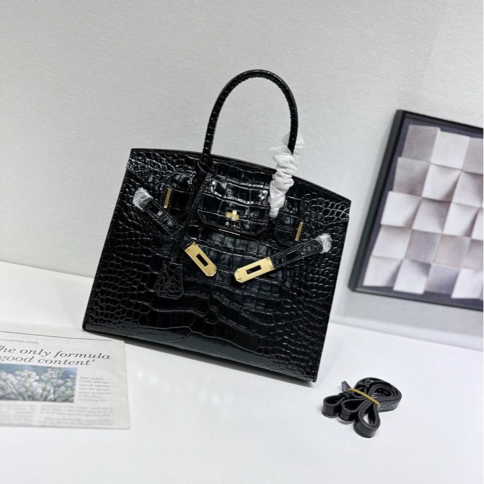 Cross-border exclusive platinum outer stitching crocodile pattern European and American two-layer cowhide one-shoulder cross-body handbag leather bag