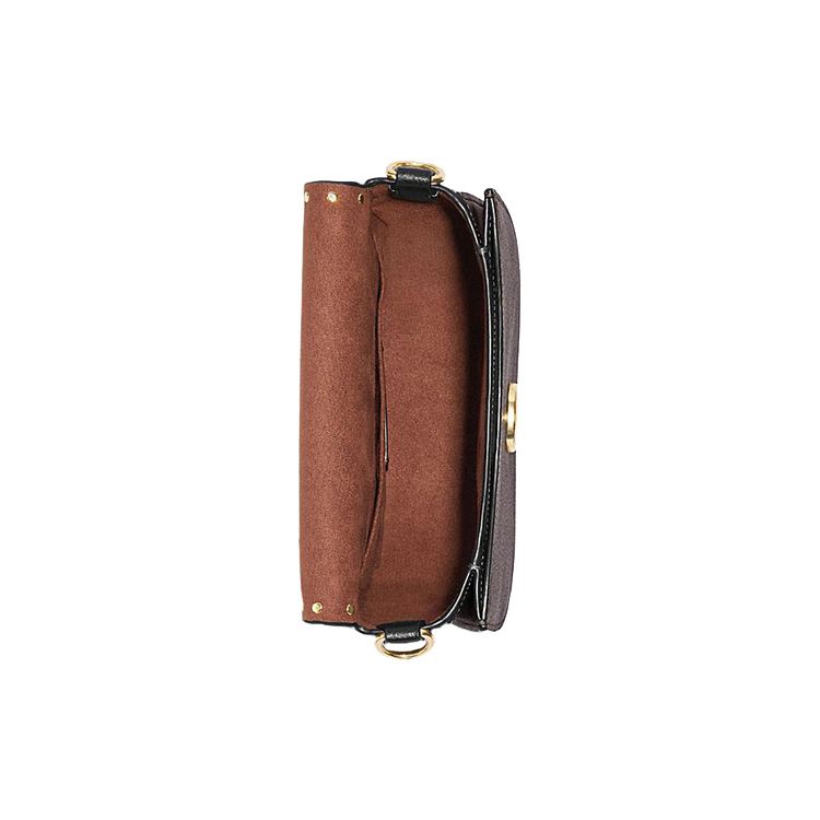 Coach Morgan 20 Classic Monogram Print Flap Crossbody Bag With Studded Decoration Women Crossbody Bag Brown Black CE567-IMOSN
