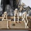Halloween Statues No-Evil Skeleton Collectible-Figurines - Realistic Skull Decorations See Speak Hear No Evil Home Decor