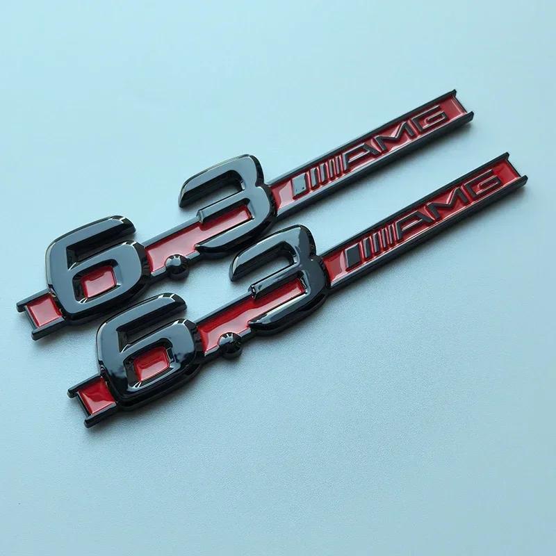 fzpxb5 2025 Hot 2pcs 2013 Old Flat Letters Numbers ABS Emblem for Mercedes Benz C63 6.3 AMG Bar Car Side Fender Logo Sticker Chrome Bla