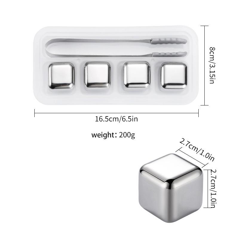 304 Stainless Steel Ice Cube Metal Ice Hockey Whisky Chilled Beer Ice Tartar Bar Wine Set YSH