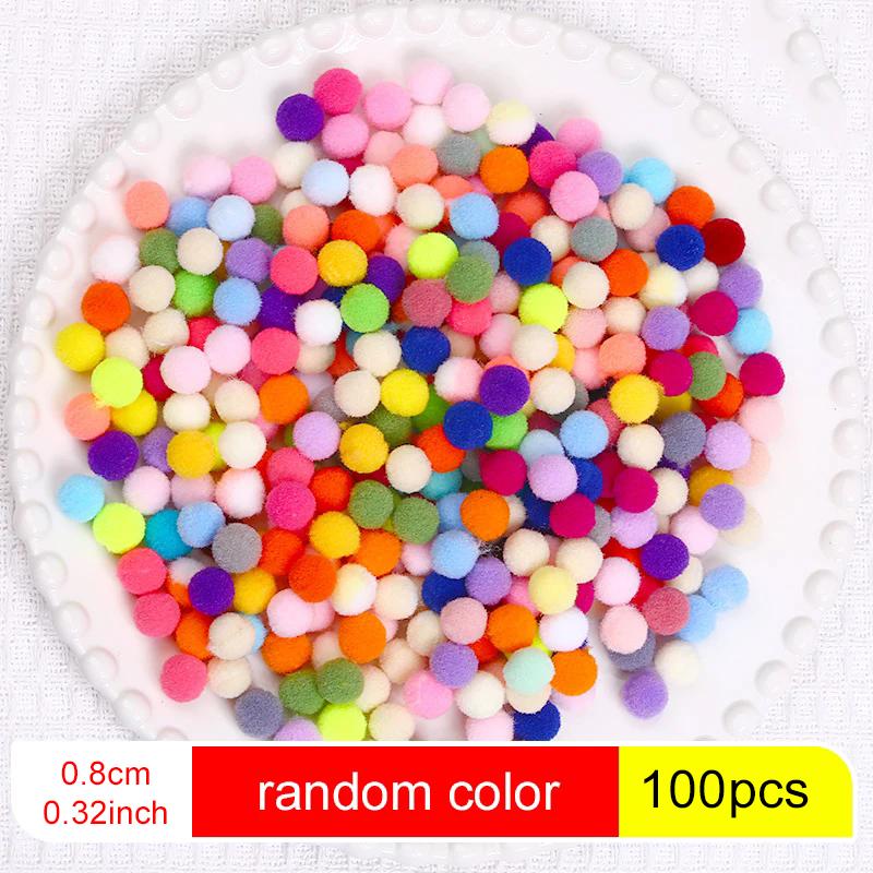 

100~300pcs Mini Fluffy Soft Ball Handmade Accessories Colorful High Elastic Balls DIY Polyester Plush Ball 0.8cm~3cm TMZ