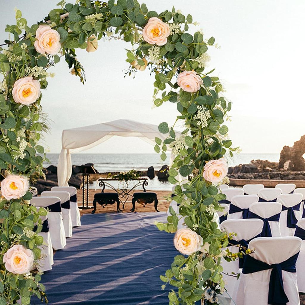 Simulation Camellia Rattan Wedding Office Home Garden Decoration Artificial Simulation Eucalyptus Leaf Rattan