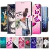Etui Flip Leder Handyhüllen Für Samsung Galaxy S22 Ultra S21 Plus S20 FE S10 S9 S8 S7 Luxus Blumenmuster Brieftasche Hülle Etui