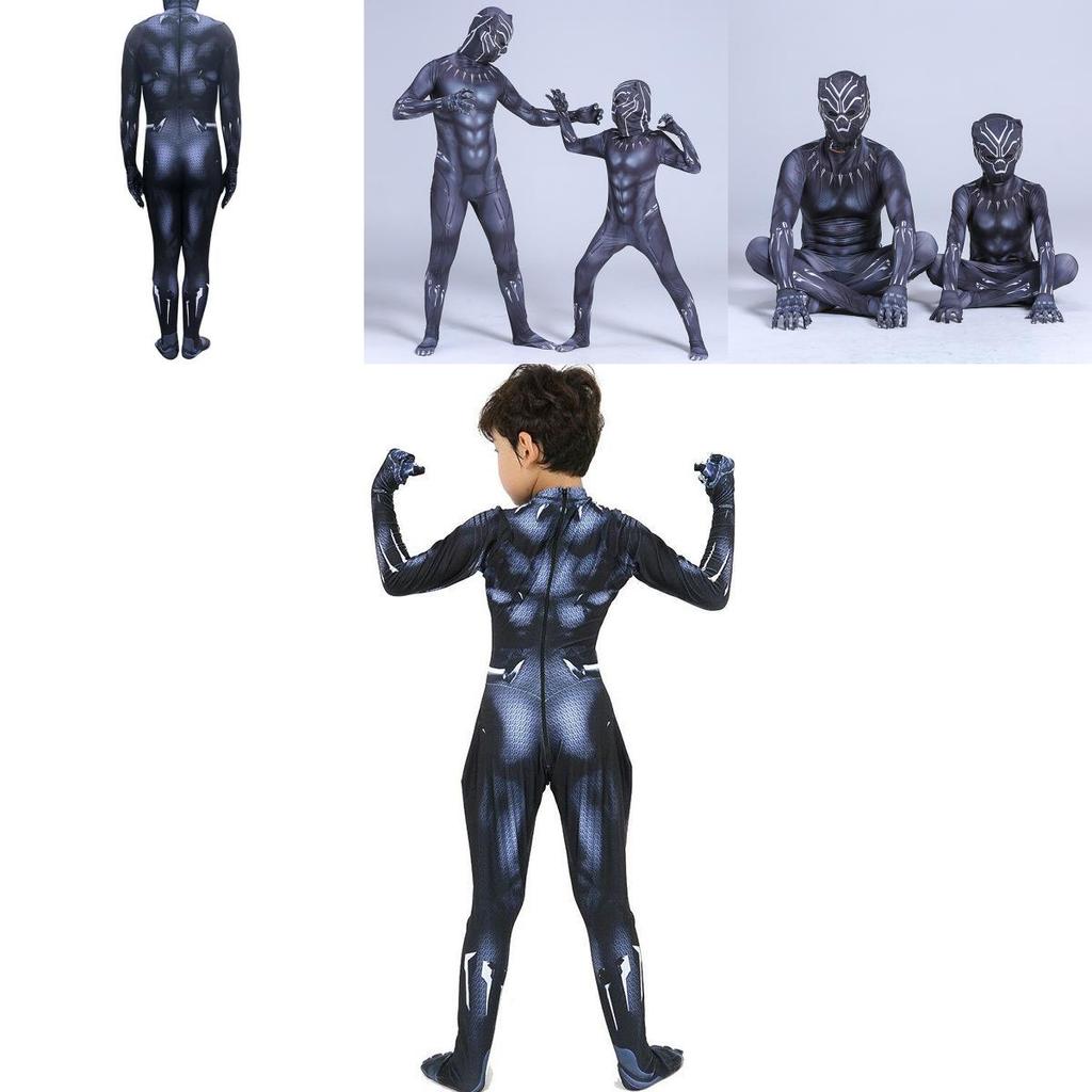 Premium Quality Black Panther Superhero Cosplay Jumpsuit For Adults And Kids