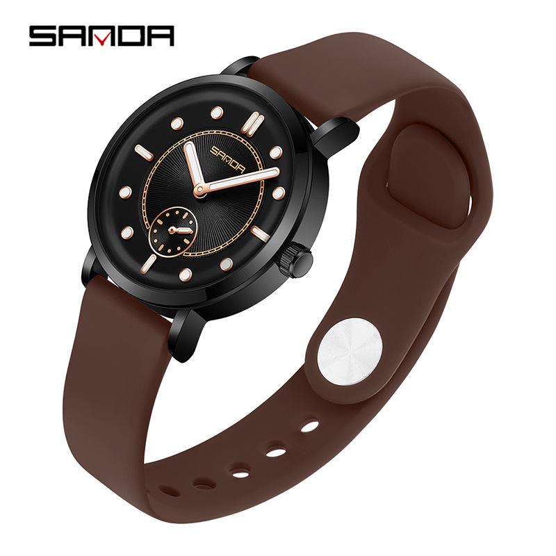 Sanda Women s Simple Luminous Quartz Watch with Silicone Strap - Waterproof Casual Design