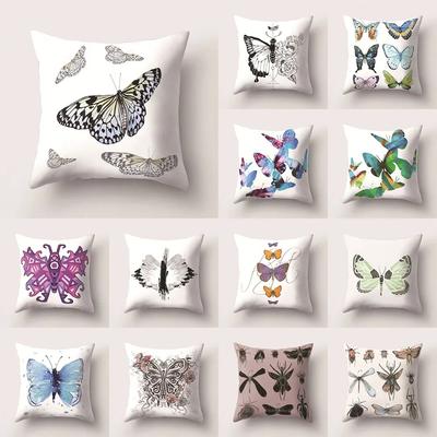 Colorful Butterfly Insect Print Living Room Sofa Car Cushion Cover Luxury Home Decoration Pillow Cover