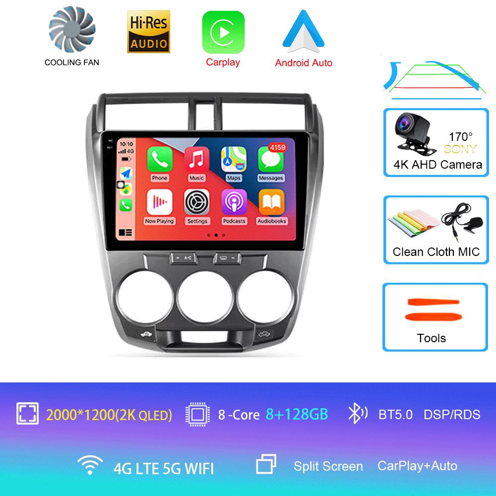Car Radio Android 14 Carplay Multimedia Player For Honda City 2008 2009 2010 2011 2012 2013 2014 Autoradio Stereo 2din Head Unit