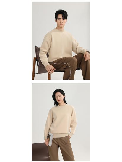Unisex Round Neck Sweatshirt with Printed Logo - Lightweight, Breathable, Suitable for Spring and Autumn