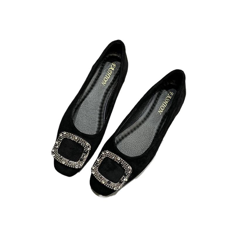 Fashion Moccasin Shoes Crystal Female Footwear Elegant Buckle Shallow Mouth Moccasins Rhinestone Dress Comfortable Summer New Boat Flat