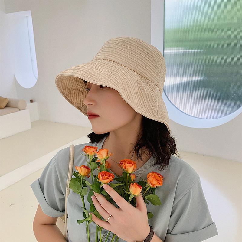 Beige Sun Fashionable Hat For Women Wide Brim Fisherman Hat Lightweight Breathable And