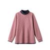 Pink Half Turtleneck Sweatshirt for Women In Autumn and Winter Plus Velvet Thickened New Loose Large Size Top