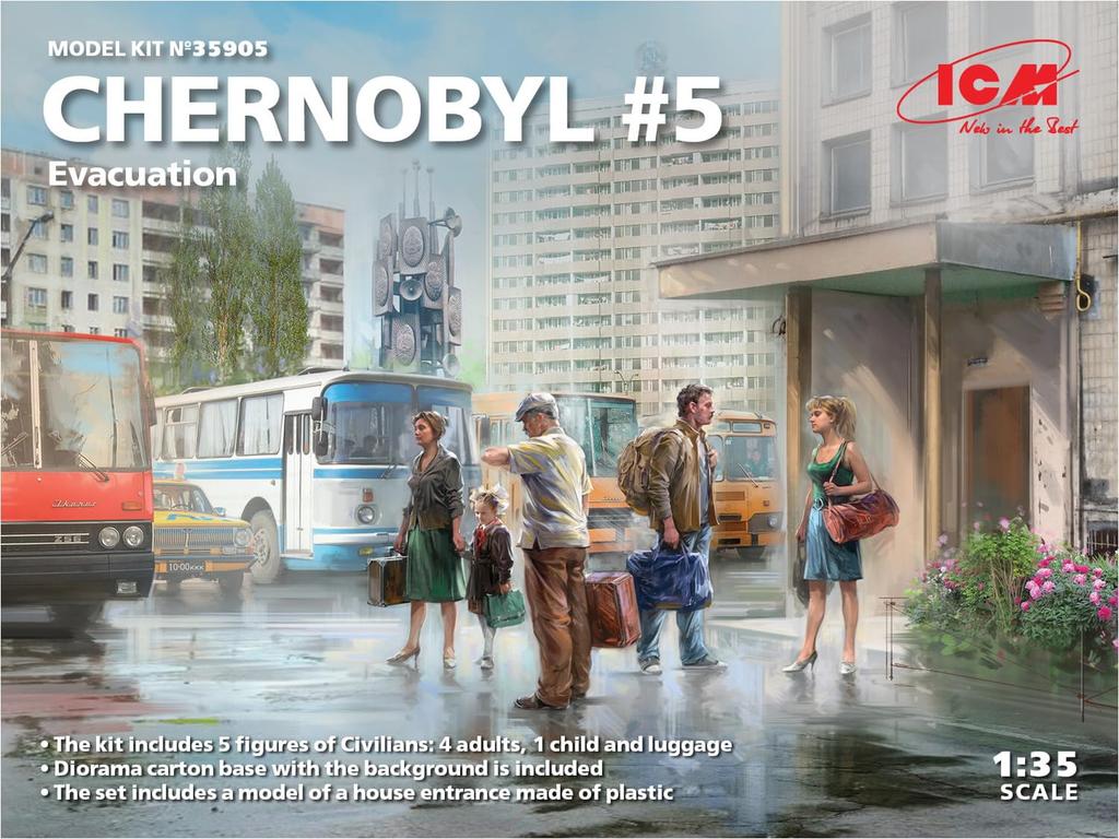 ICM 1/35 Chernobyl 5 Evacuee Set Plastic Model Kit 35905